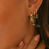 Clara | Multi-Colour Zircon Baguette Earrings