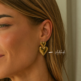 Adelaide | Double Heart Dangle Earrings