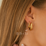 Ella | Hammered Hoop Earrings