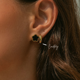 Courtney | Gold and Crystal Huggie Earrings