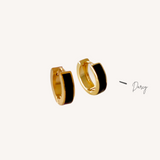 Darcy | Huggie Earrings in Black or White