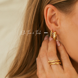 Ella | Hammered Hoop Earrings