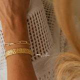 Willow | Hammered Gold Cuff Bangle