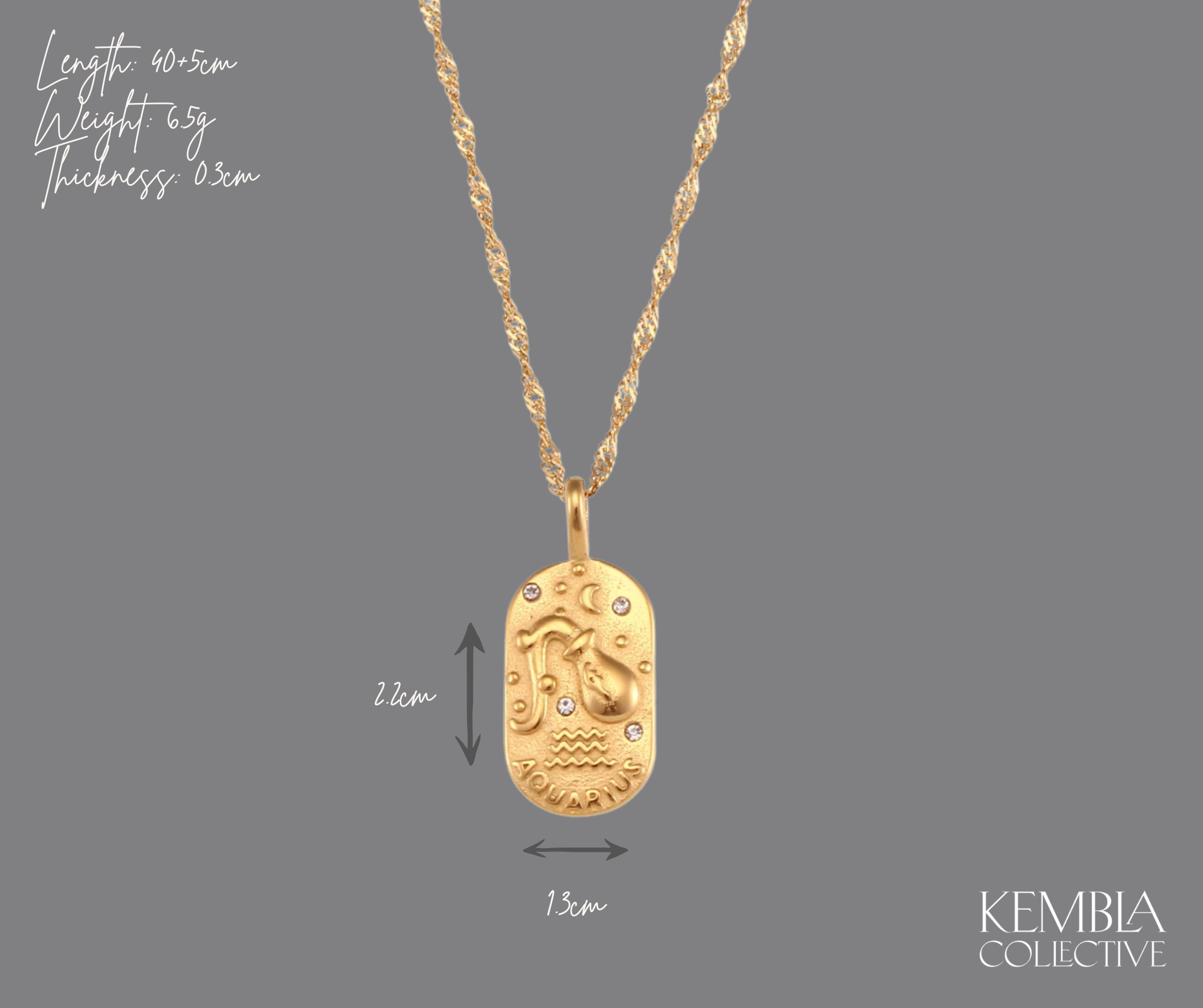 Amanza | Gold Vintage Style Zodiac Sign Necklace