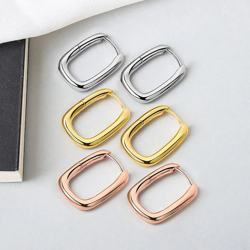 Versatile Metallic Finishes - Valerie Earrings in gold, silver, and rose gold.