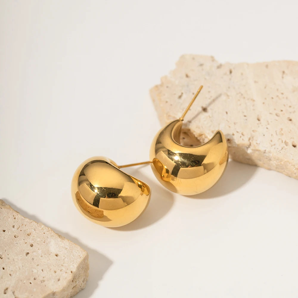 Daisy | Chunky Stud Earrings - Gold or Silver - Waterproof