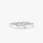 Anthea Jewelry Collection - Moissanite Cluster Ring - A visual representation of the stunning cluster of stones on this exquisite ring.