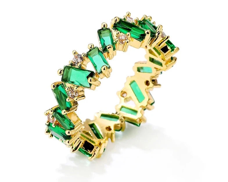 Tara | Emerald Baguette Cluster Ring