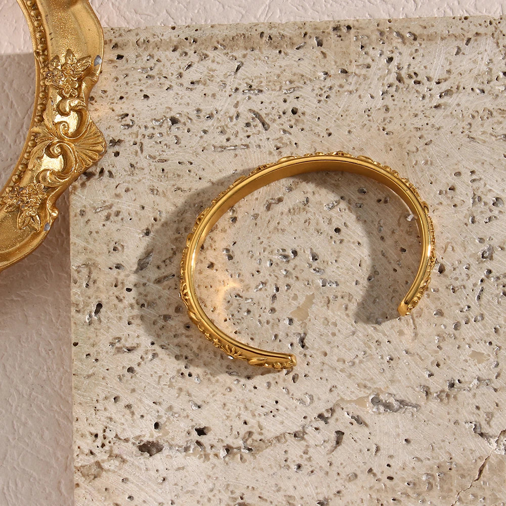 Sophia | The Sun, Moon & Stars Bangle - 18K Gold Plated, Waterproof