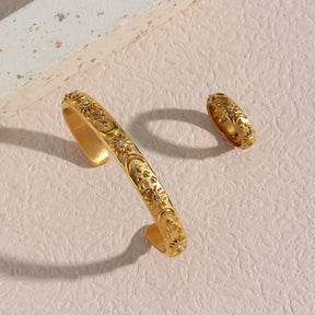 Sophia | The Sun, Moon & Stars Bangle - 18K Gold Plated, Waterproof