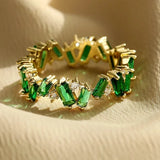 Elegant Emerald Baguette Ring for Stylish Women